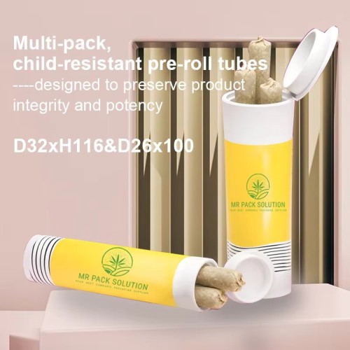 Custom Plastic Biodegradable Pre Roll Tube for King Size Cone