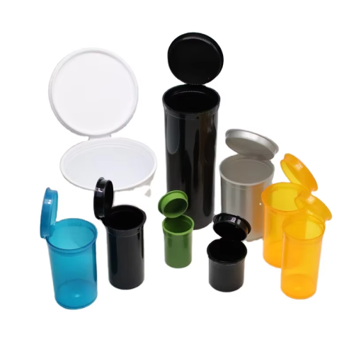 98mm 116mm J-Tube Plastic Vial Bottles POP TOP Pill Container With Child Resistant Cap