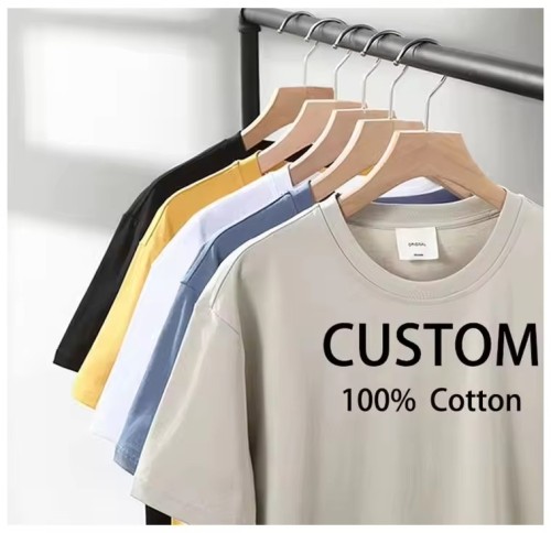 Wholesale Custom Your Brand Logo 100% Cotton Blank Men T Shirt Plain Casual Men's T-shirts