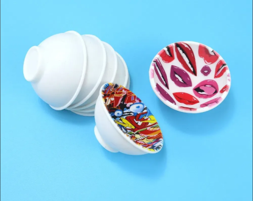 Tobacoo Rolling Bowl Water Transfer Printing Silicone Bowl for Dry Herb Pre Roll