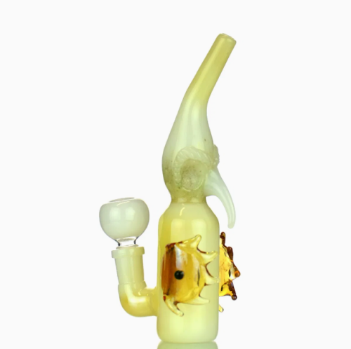 7" Alien Water Pipe with 14mm Male Bowl Hookah Rolling Paper Pyrex