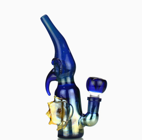 7" Alien Water Pipe with 14mm Male Bowl Hookah Rolling Paper Pyrex