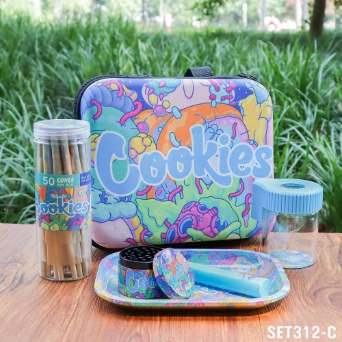 Smoking Set Grinder Kit Tobacco Bag With Rolling Tray Cones Holder Stash Jar Herb Grinder Custom Logo Printing