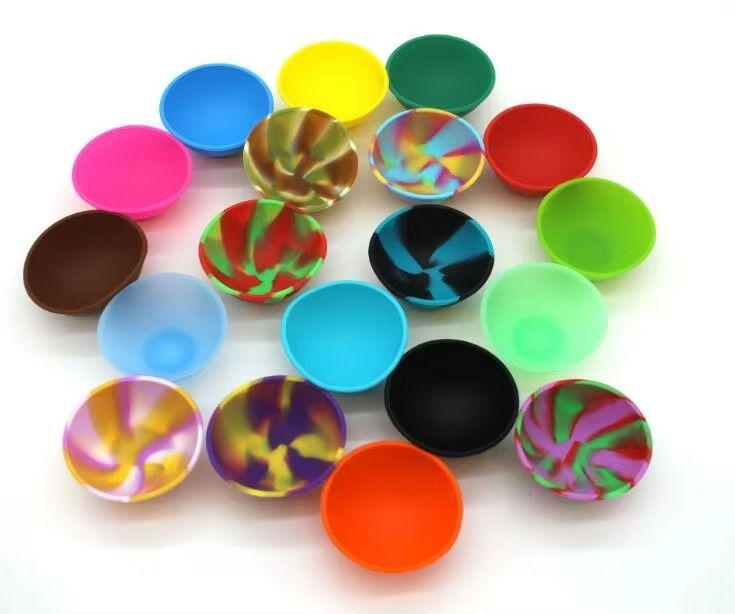 Round Silicone Rubber Pinch Bowls Mini Silicone Mixing Bowl Wax Container for Butane Slick Oil and Herb