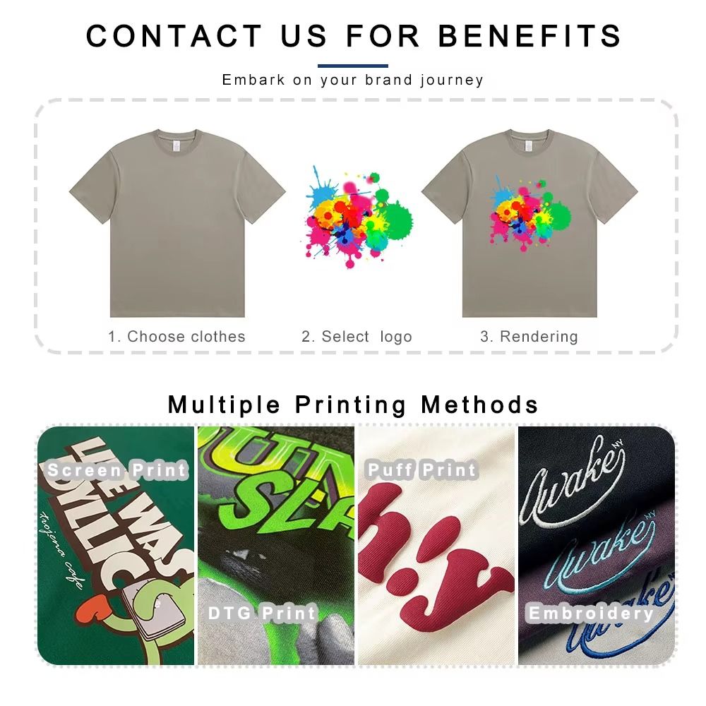 Custom Brand Cotton Tee Shirts Oversized Brand Unisex T Shirt 250 Gsm Heavyweight Men'S T-Shirts