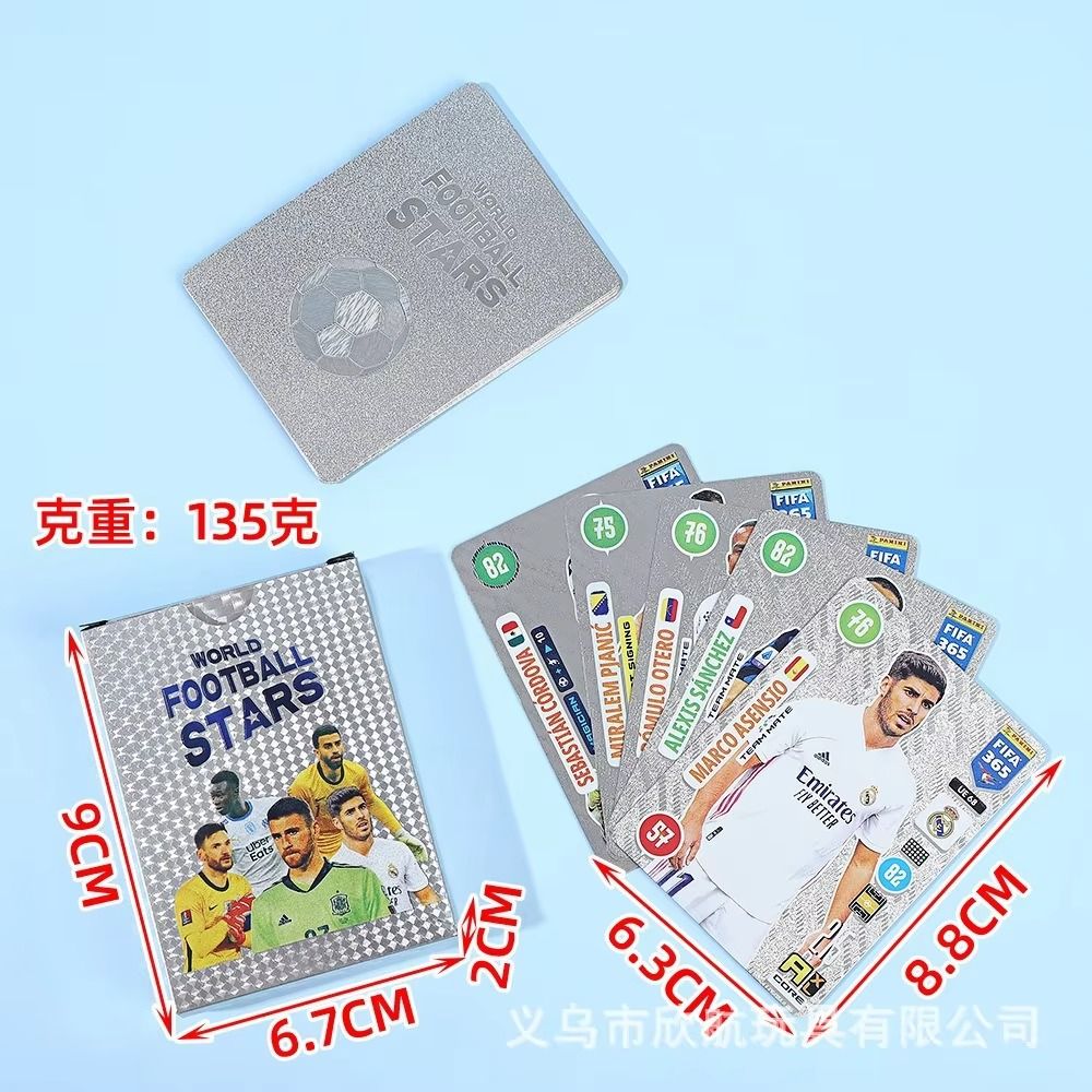2025 Wholesale 300 Boxes 55 Pcs Football Star Card Gold Foil Flash Card Board Game Collection Gold Card