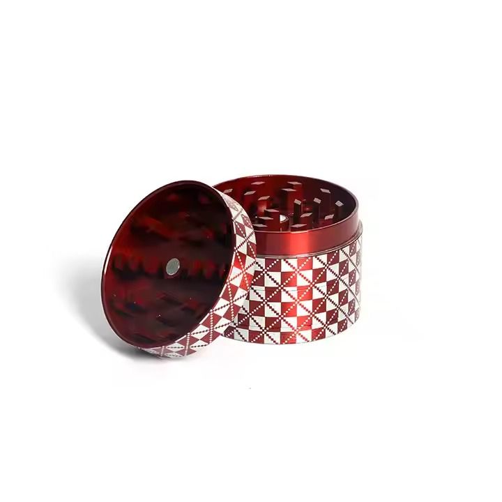 Customizable Logo 40mm Metal Zinc Alloy Herb Grinder Hot Selling 4-Layer Flat Tobacco Grinder Portable Smoke Grinder