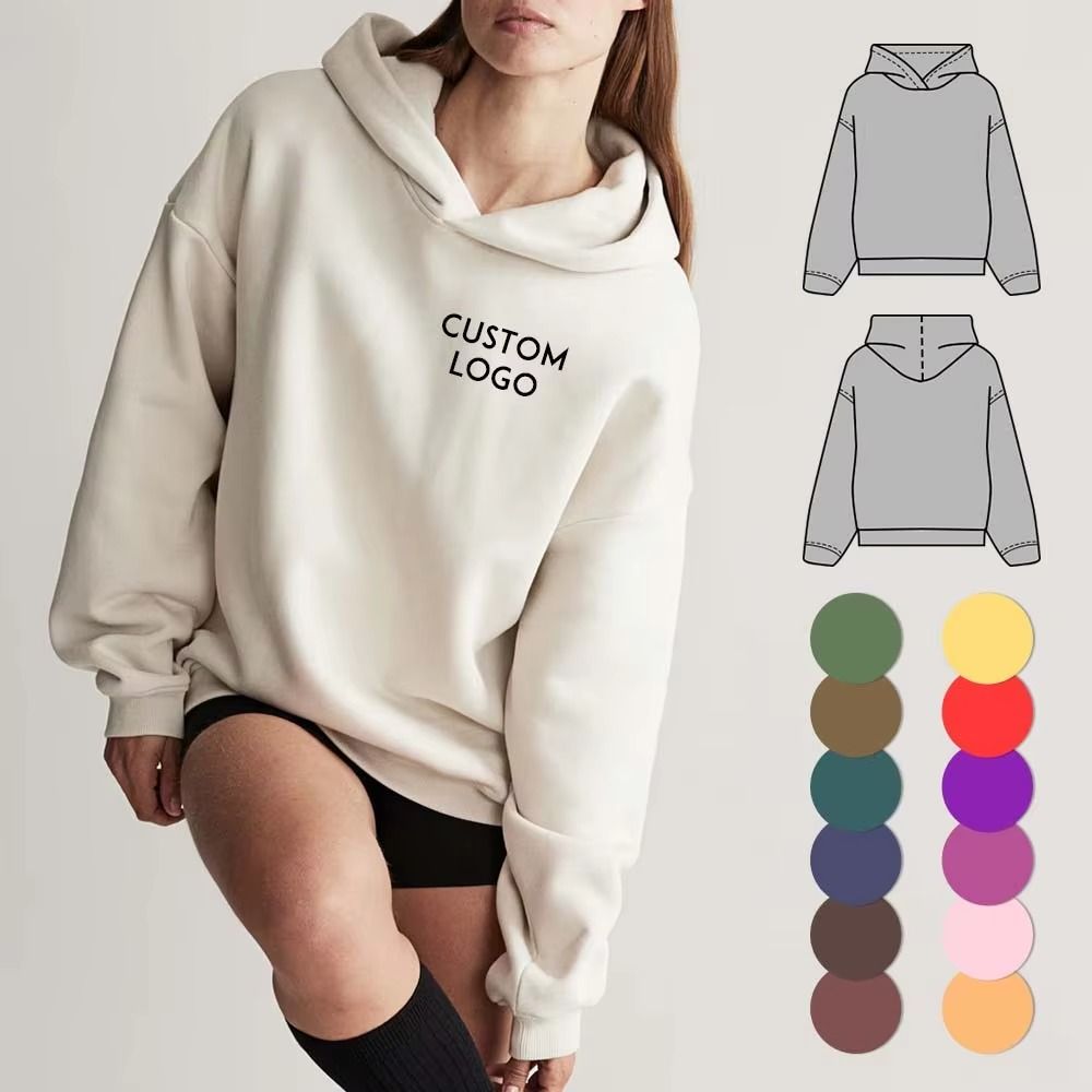 Custom Logo and Color Hoodie Embroidery Printing Women Hoodie Top