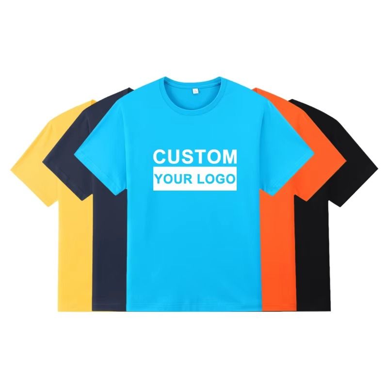 Wholesale Custom Your Brand Logo 100% Cotton Tshirt Blank Men T Shirt Plain Casual Men's T-shirts