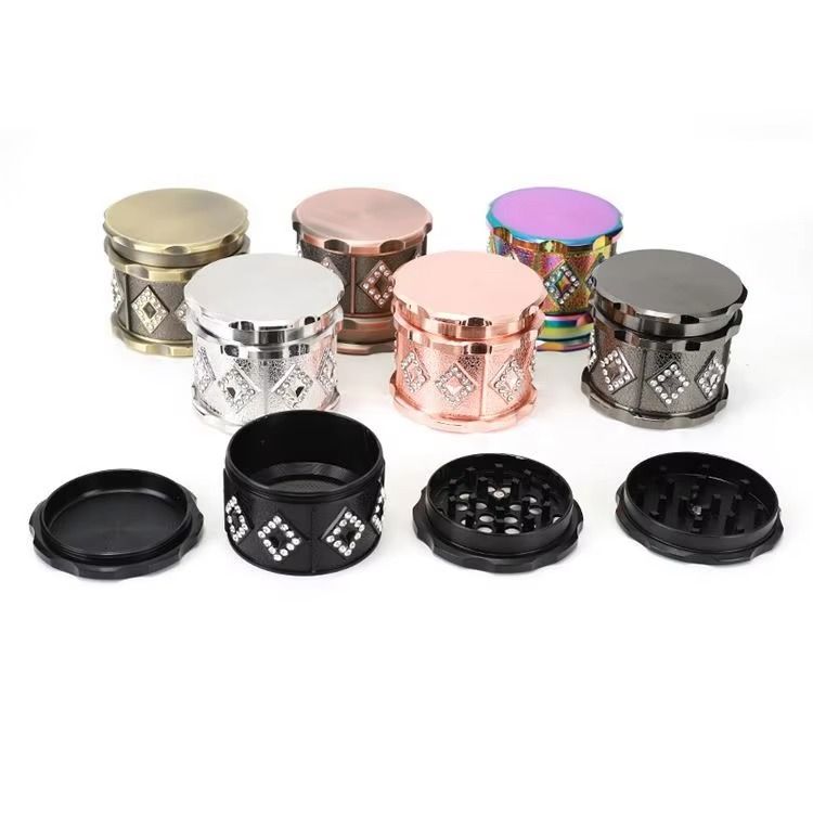 JL-690J-1 New Fashion Custom Herb Grinder 63mm Wood Laser Logo Zinc Alloy Her Grinder