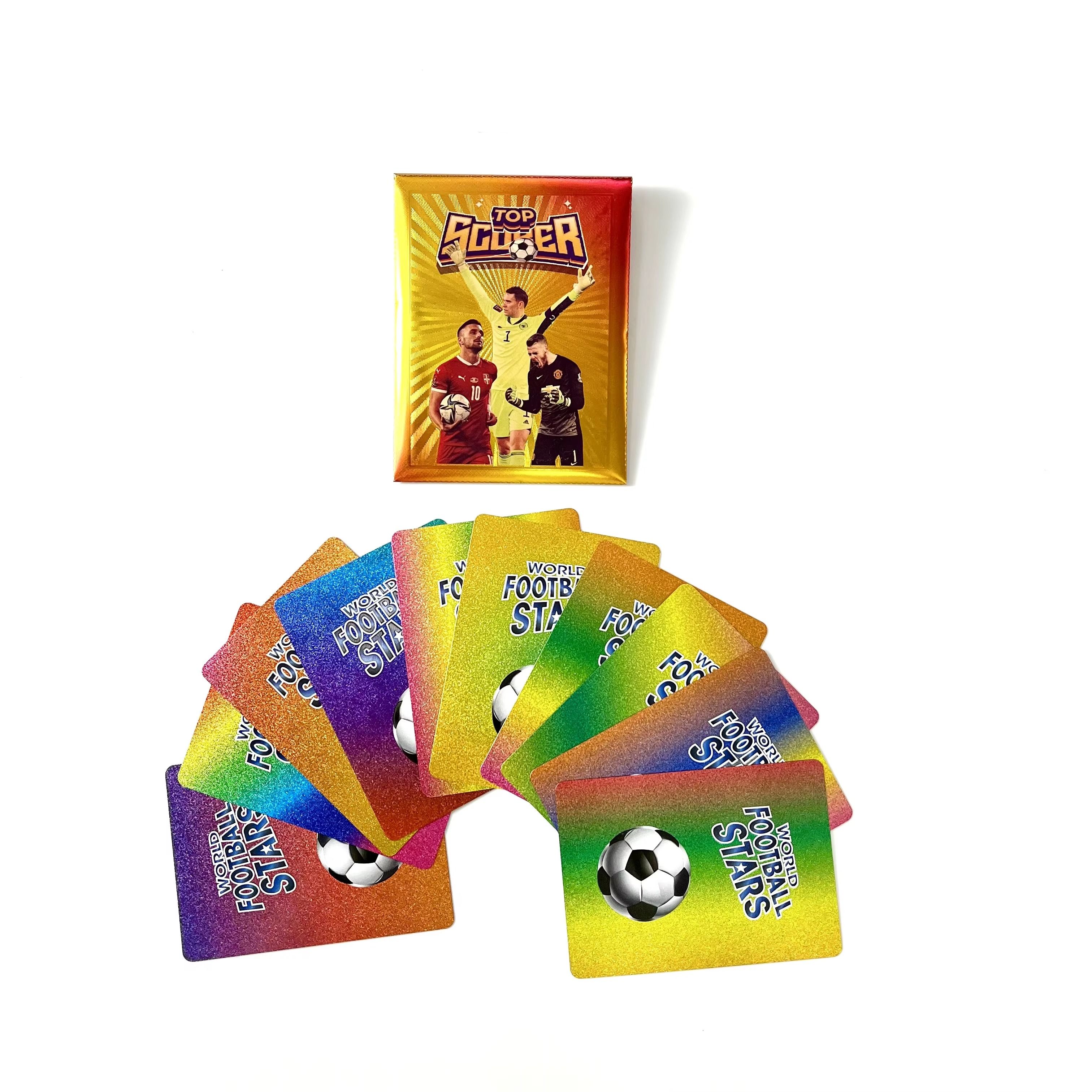 Football Star Card Gold Silver Black Colorful Footballer Trading Game Soccer Collection Soccer Player Cards for Kids