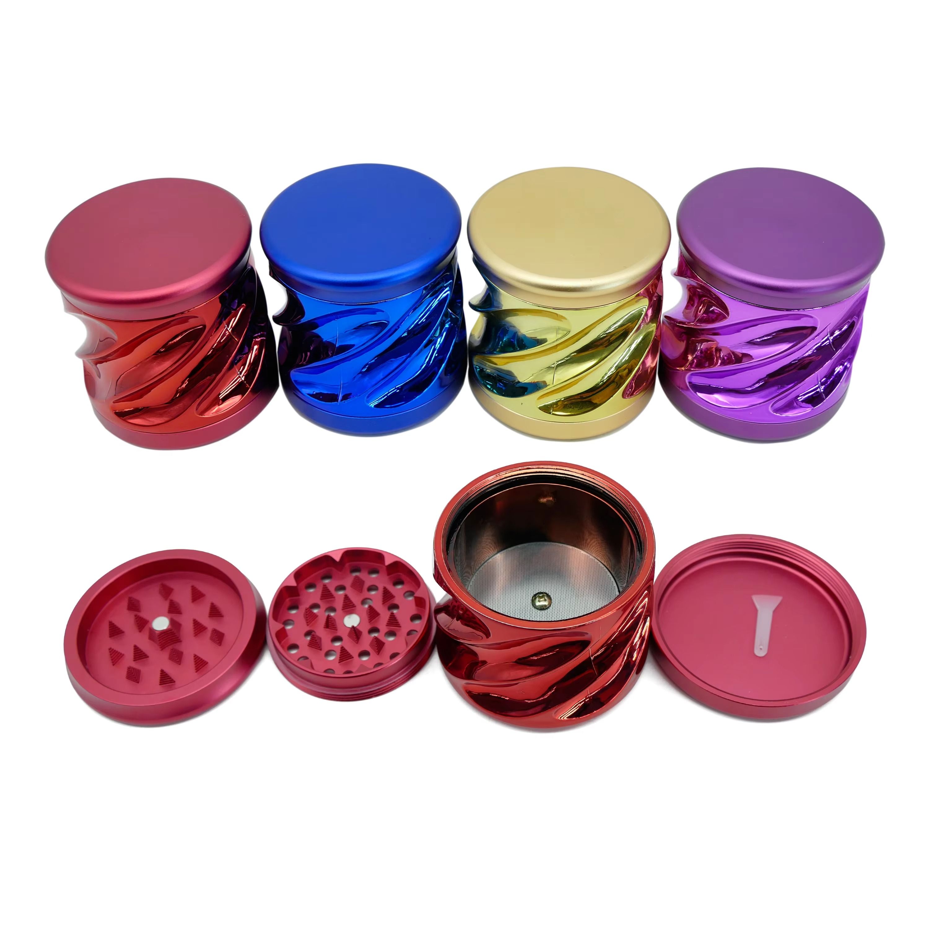 New Arrival Premium Shape Herb Grinder Custom Logo Cool Aluminum Tobacco Grinder Fashion Smoke Shop