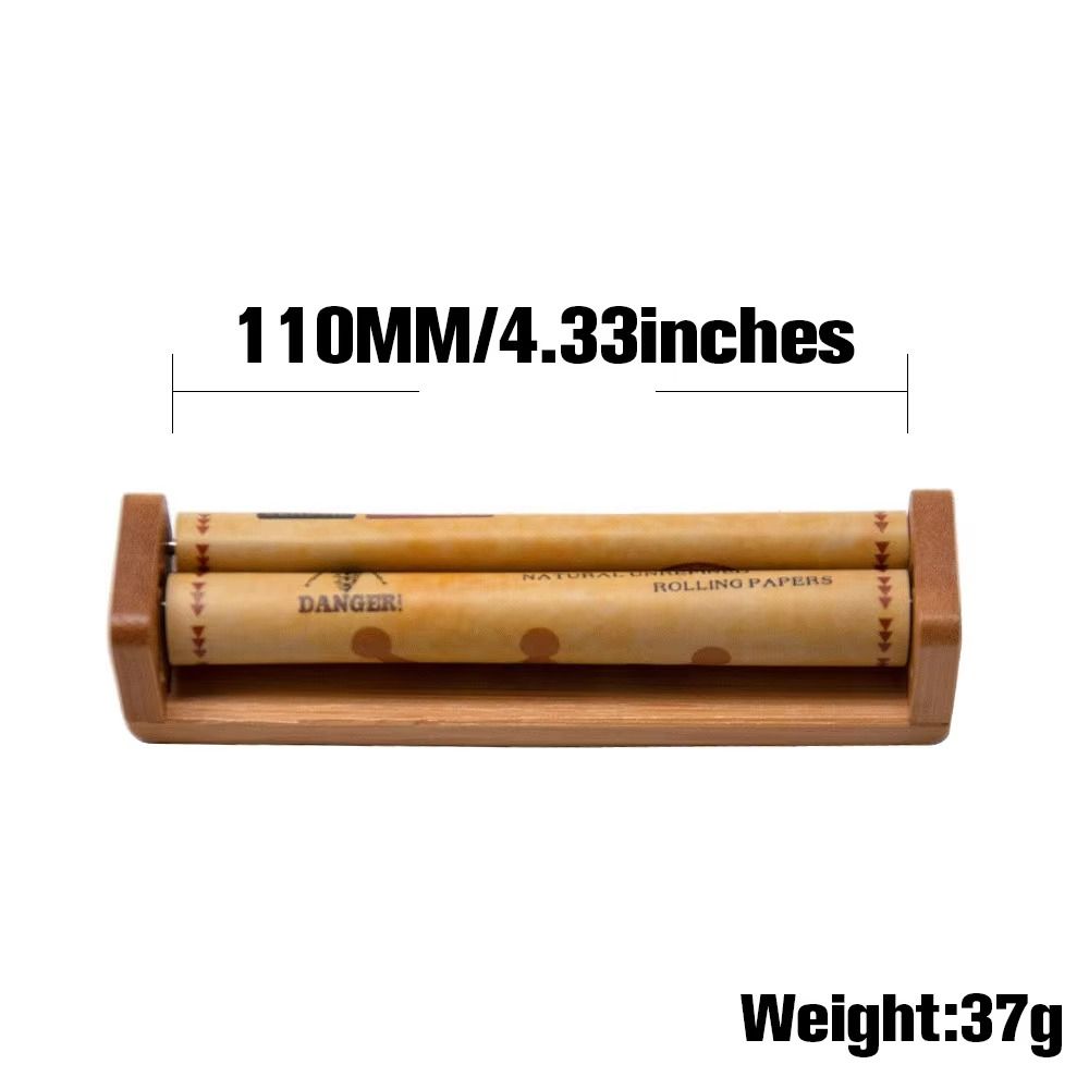 Bamboo King Size Rolling Machine Bamboo Wood 110mm Cigarette Roll Your Own Tool Manual Rolling Tool Custom Logo