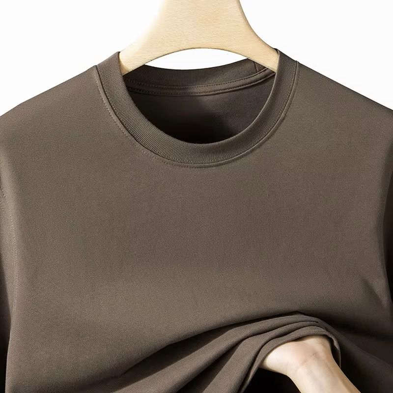 Custom Plain Heavyweight T-shirt Luxury Tshirt Custom Print logo Mock Neck Blank t Shirt for Men High Quality Brand