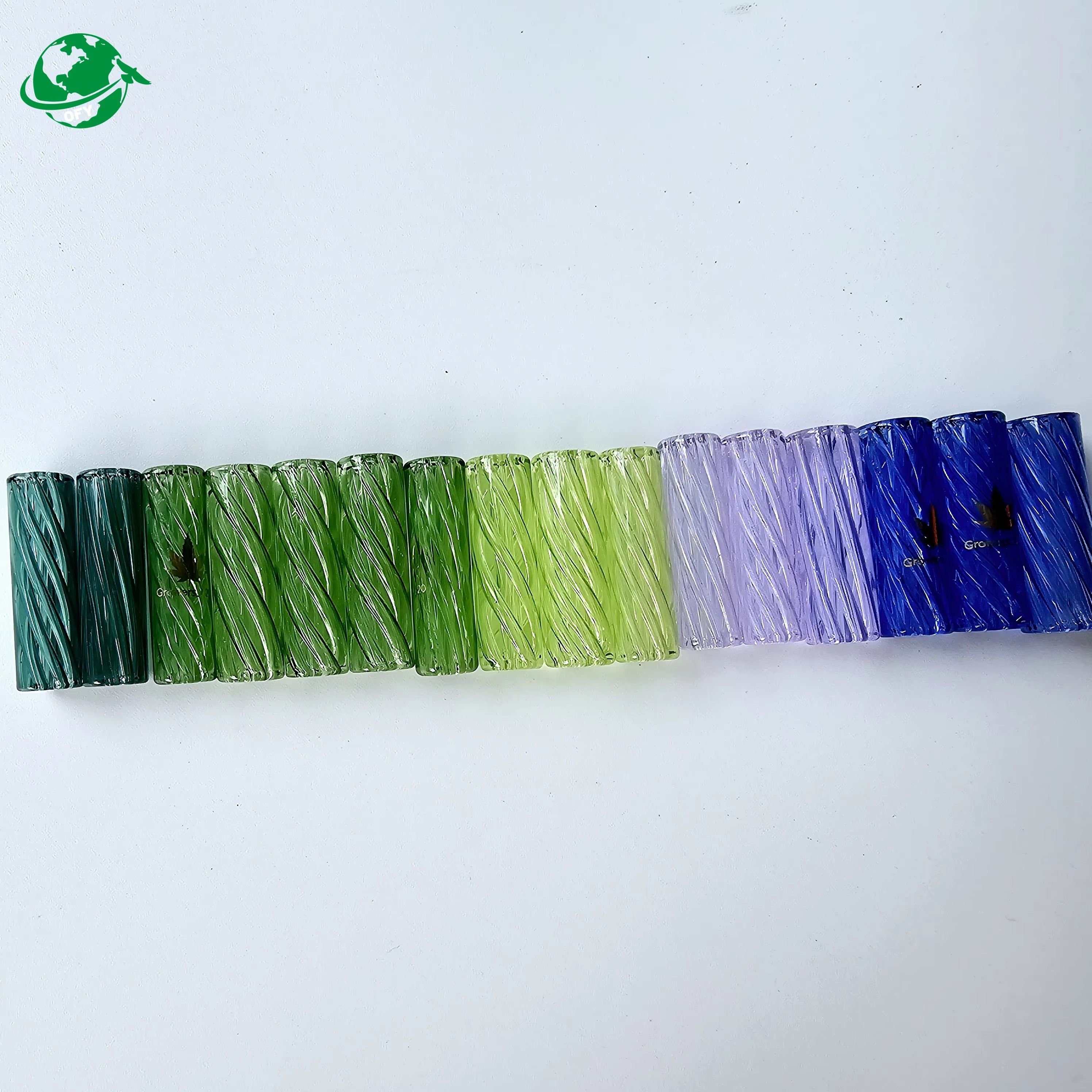 Color Custom Spiral Glass Filter Glass Tips