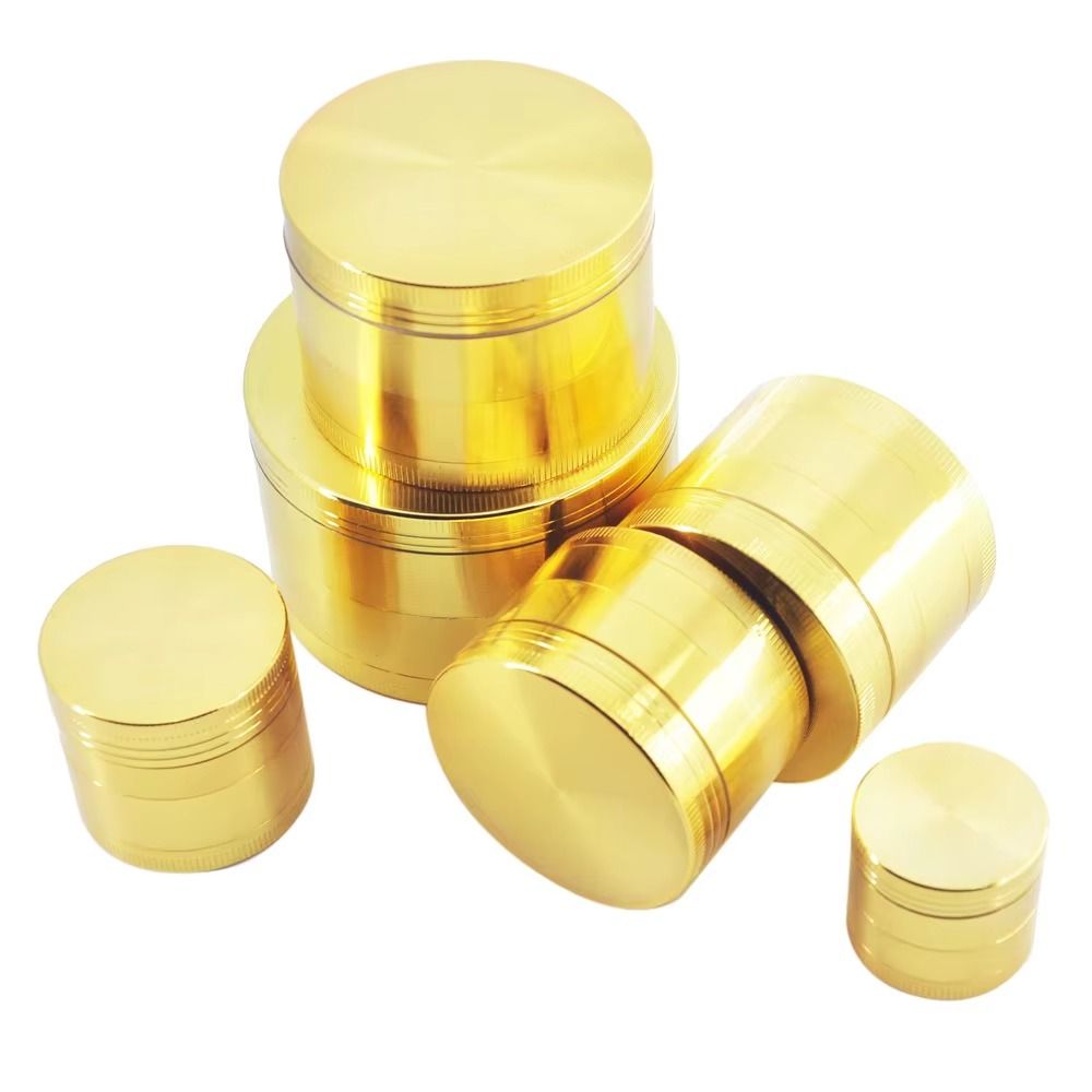 Custom Logo Metal Smoke 4 Layers Herb Grinder Wholesale Smoking Accessories Gold Tobacco Grinder