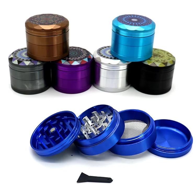 50mm Aluminum Tobacco 4 Parts Grinder Custom logo Low MOQ Grinder Herb