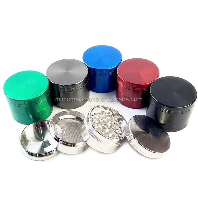 Custom Logo 50mm Zinc Metal 4-Layer Herb Grinder Luxury Eco-Friendly Tobacco Spice Grinder Wholesale for OEM
