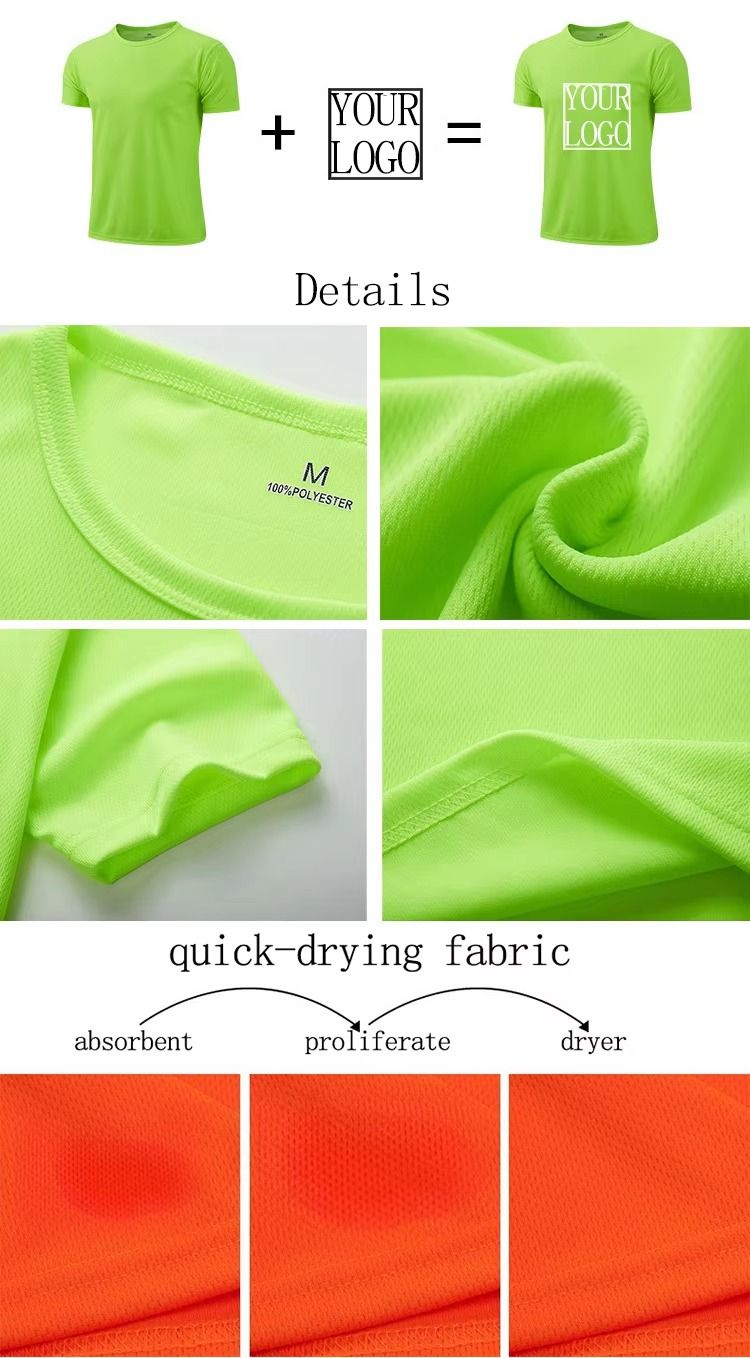Unisex Polyester Sublimation Tshirts Streetwear Soild Short Sleeved Breathable Training