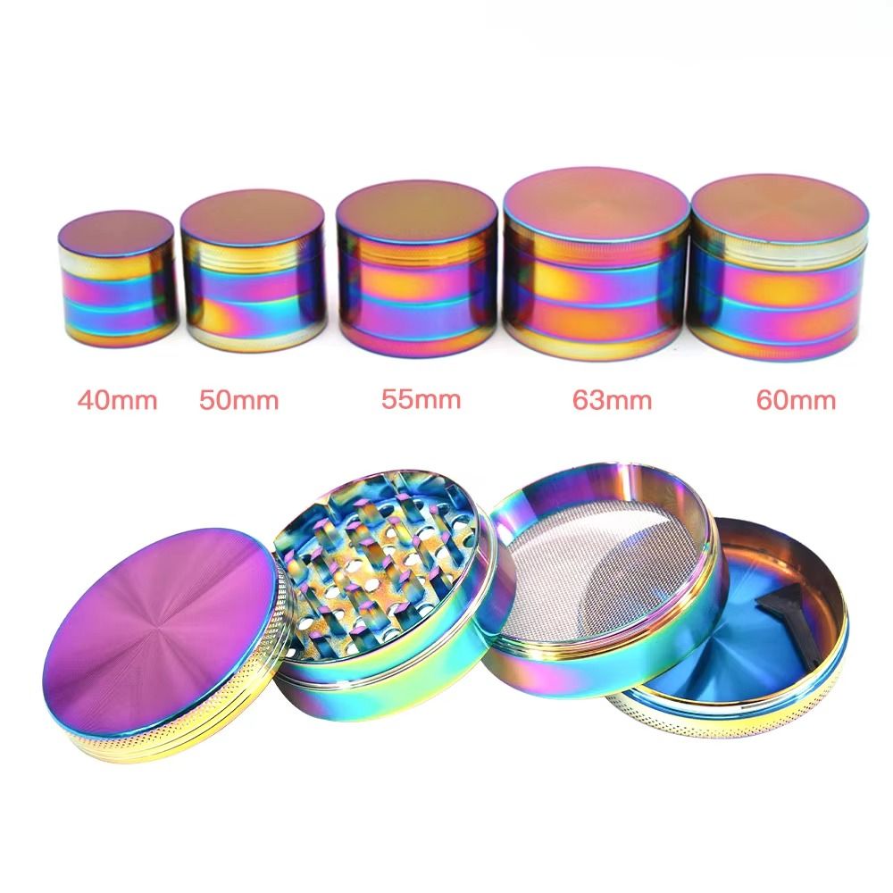 Manual Herb Grinder OEM/ODM Custom Logo 4 Layer Zinc Alloy Aluminium Premium Metal Tobacco Grinder