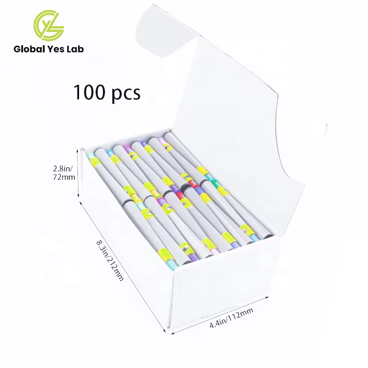 Wholesale Customizable Sizes and Color Pre Rolled Cone Paper with Glass Tips