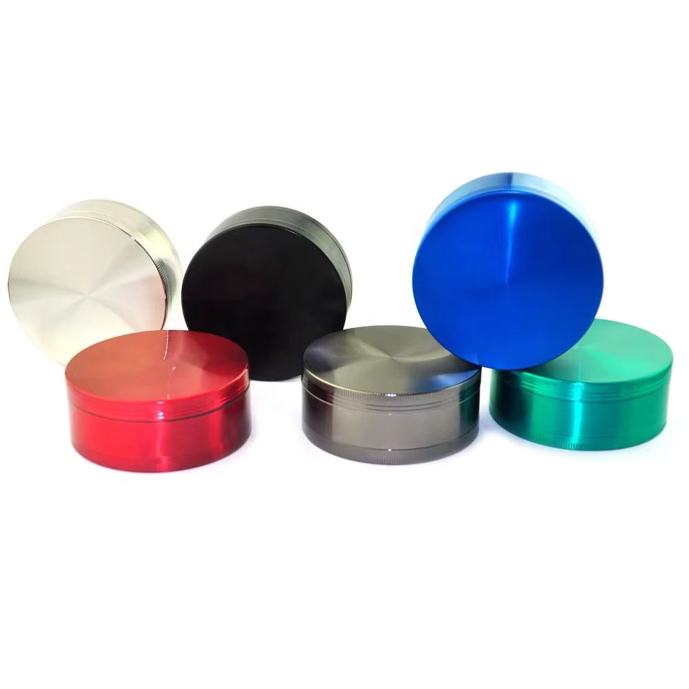 New Custom logo Black 75mm 3 Layers Zinc Alloy Metal Grinder Spice Grinder