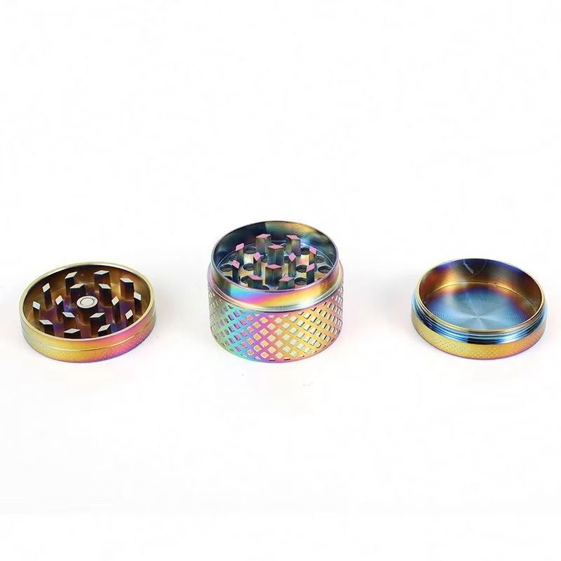 Wholesale Hot Sale Custom Logo Colorful 3 Layers Zinc Alloy Metal Tobacco Smoking Herb Grinder