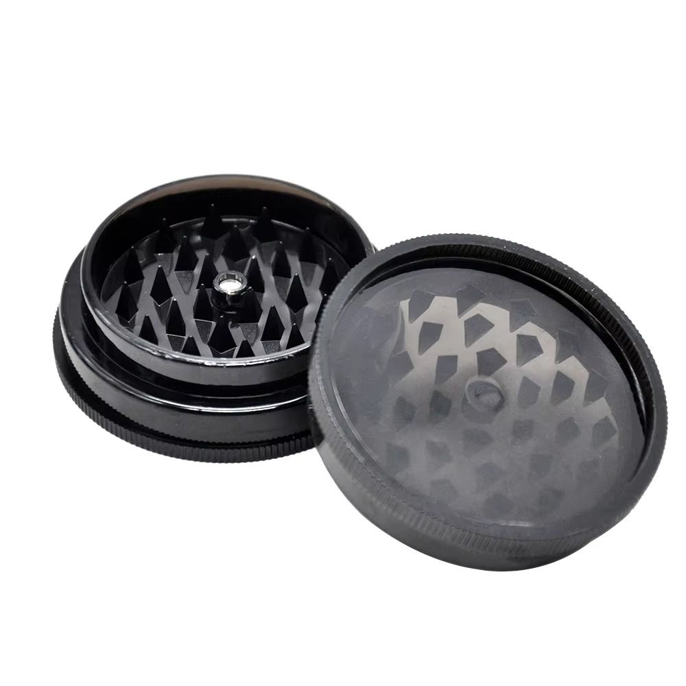 BEYOU 63mm Plastic Custom Logo Spice Tobacco Grinder 2 Layers Dry Herb Smoking Grinder