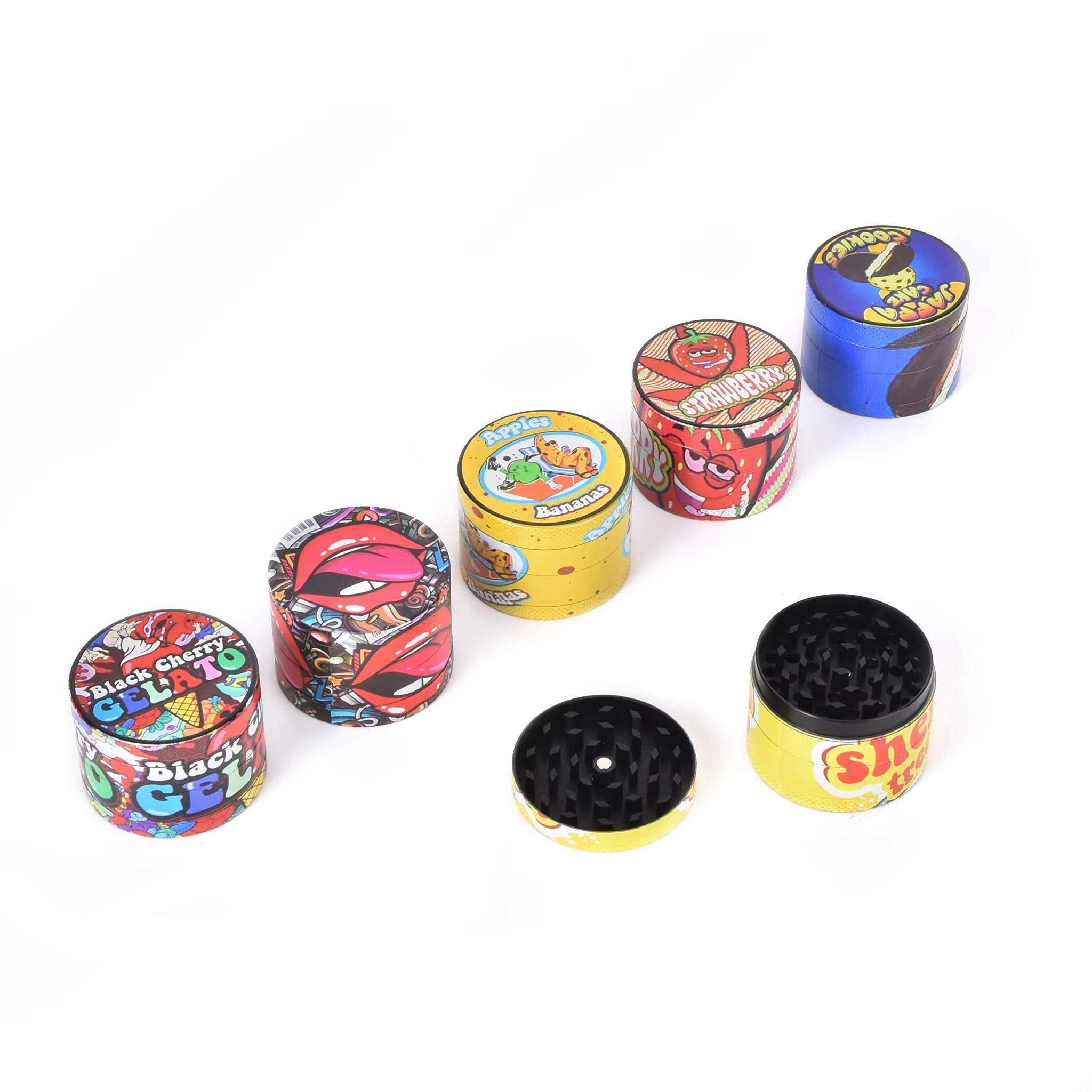 Piece Smoking Herb Grinder Full Body Printed Shredder Burnisher Grinder Mechanical Custom Logo Herb Grinder