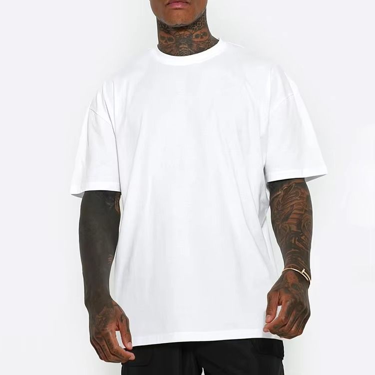 100% Cotton 270g Heavyweight Printed Brand logo Plus Size Casual Tshirts 