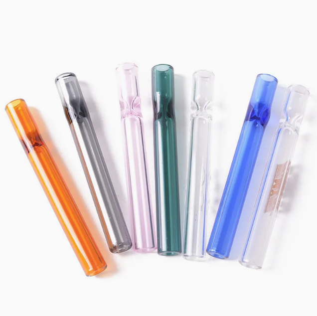 Colorful Og Glass Chillum One Hitter Pipe Tobacco Glass Smoking Pipe