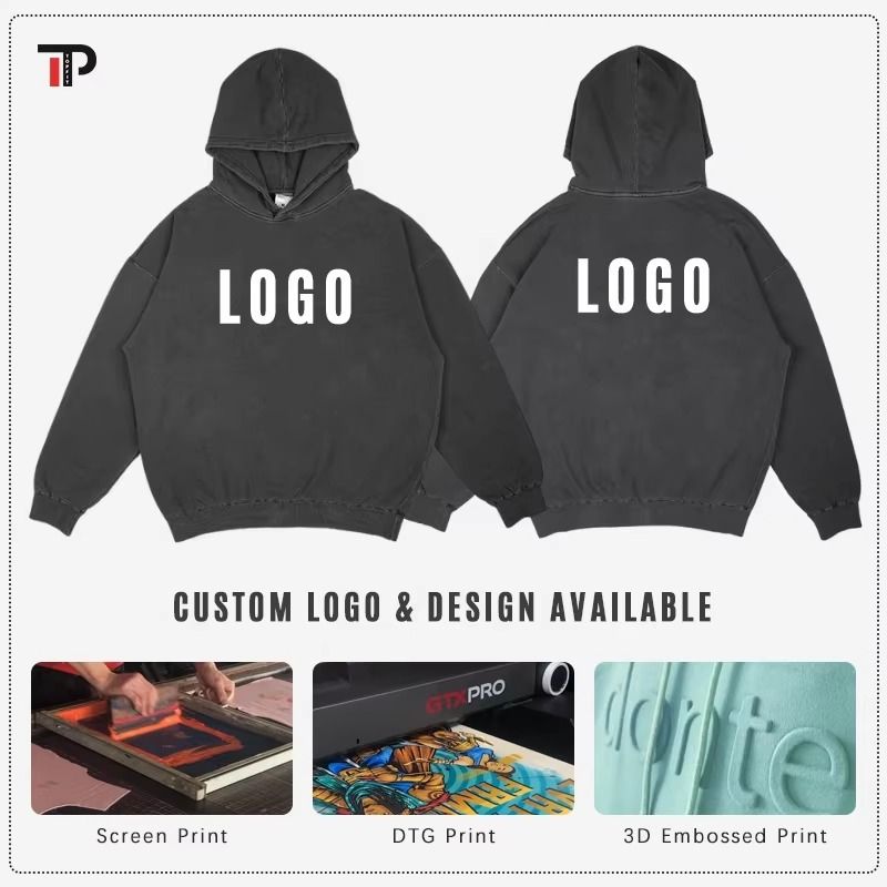 Hip Hop Style Custom Puff Printing No String Oversized and Heavyweight for Winter